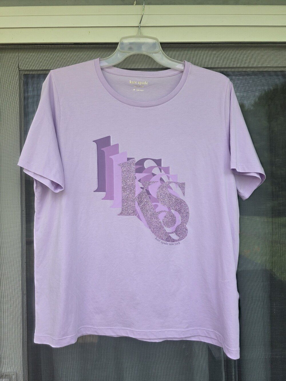 NWT kate spade  lilac logo graphic tee XL